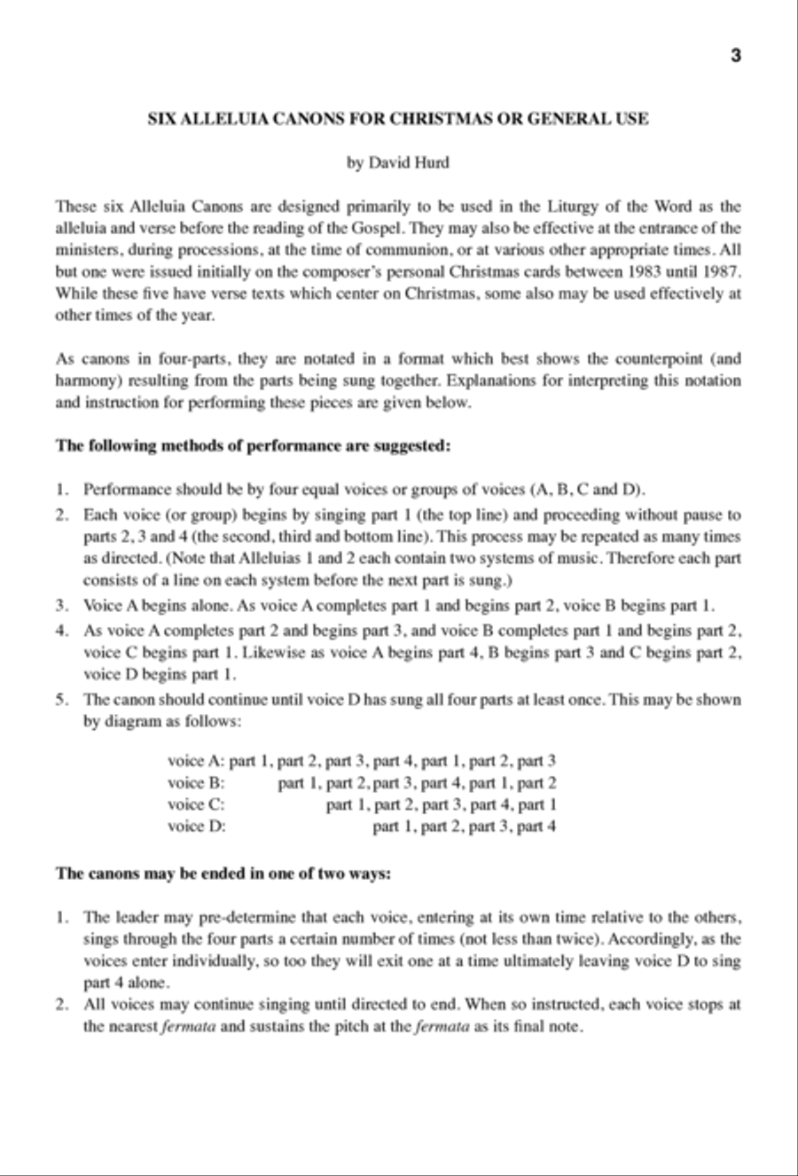 Six Alleluia Canons 4-Part scores gallery preview page 3