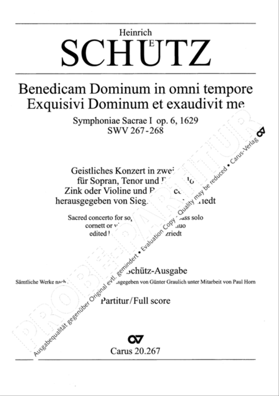 Benedicam Dominum; Exquisivi Dominum Score scores gallery preview page 2