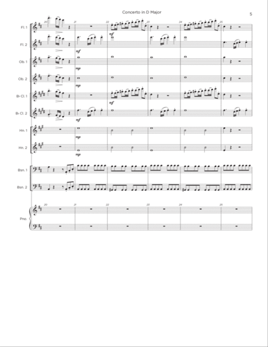 Keyboard Concerto No. 11 in D Major, Mvmt. 1: Vivace Bassoon scores gallery preview page 5