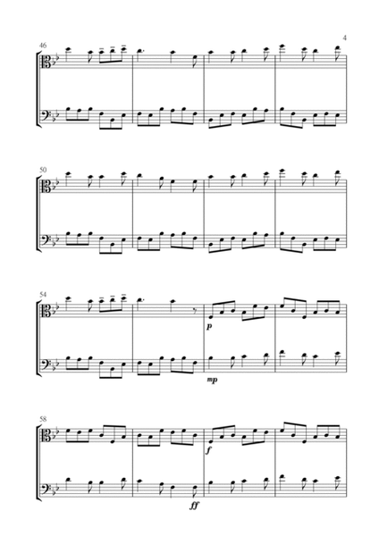 I Saw Three Ships for Viola and Violoncello (Cello) Duet in Bb Major. Intermediate. image number null
