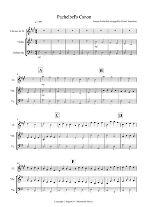 Pachelbel's Canon for Clarinet in Bb, Violin and Cello
