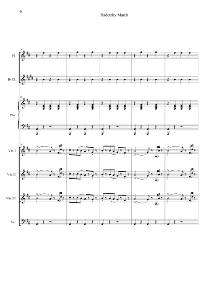 Radetzky Marsch Orchestra scores gallery preview page 6