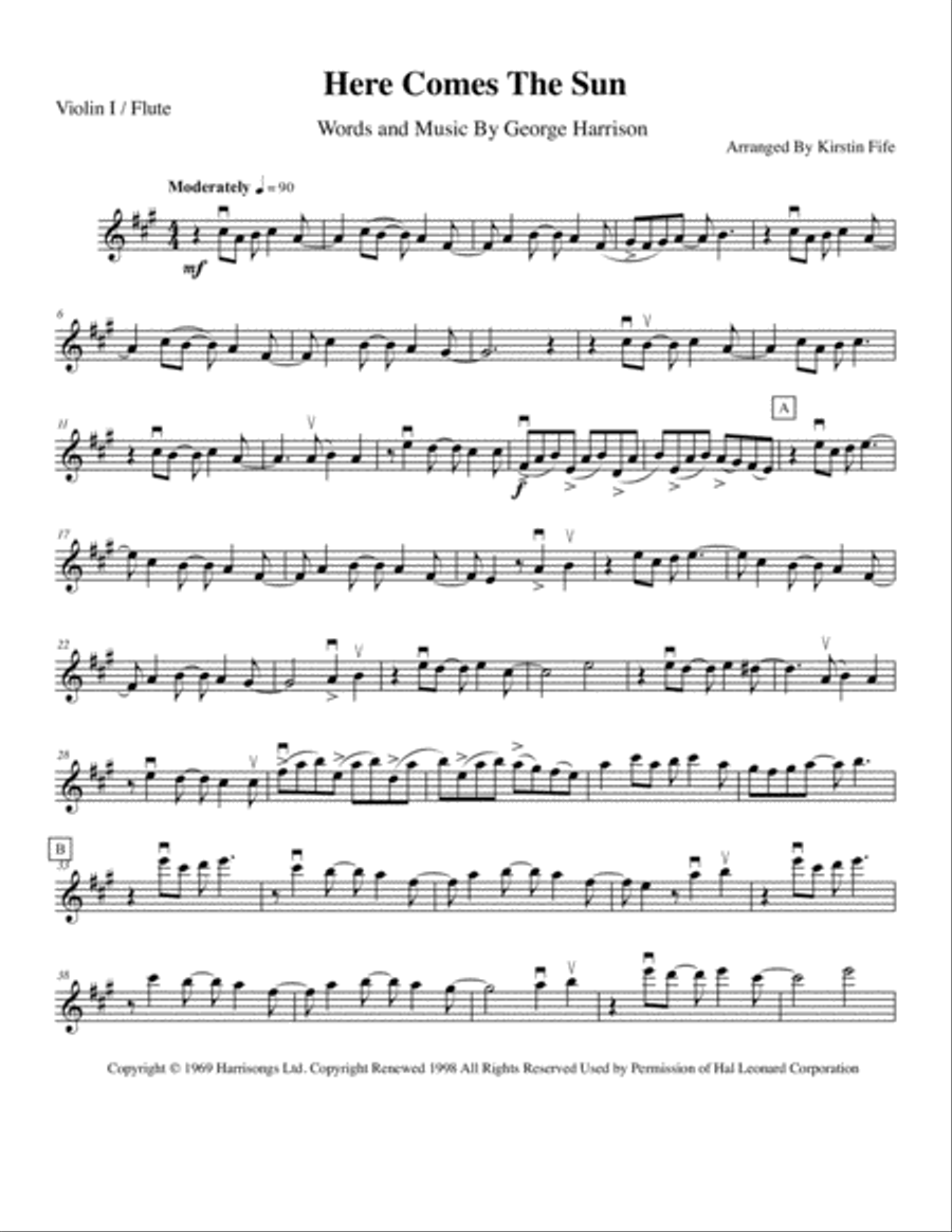 Here Comes The Sun Here Comes The Sun String Trio scores gallery preview page 1