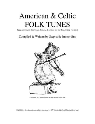 Book cover for American & Celtic Folk Tunes: Supplementary Exercises, Songs, & Scales for the Beginning Violinist