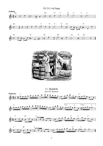 64 Traditional Swedish Songs for flute (or C instrument) with guitar chords