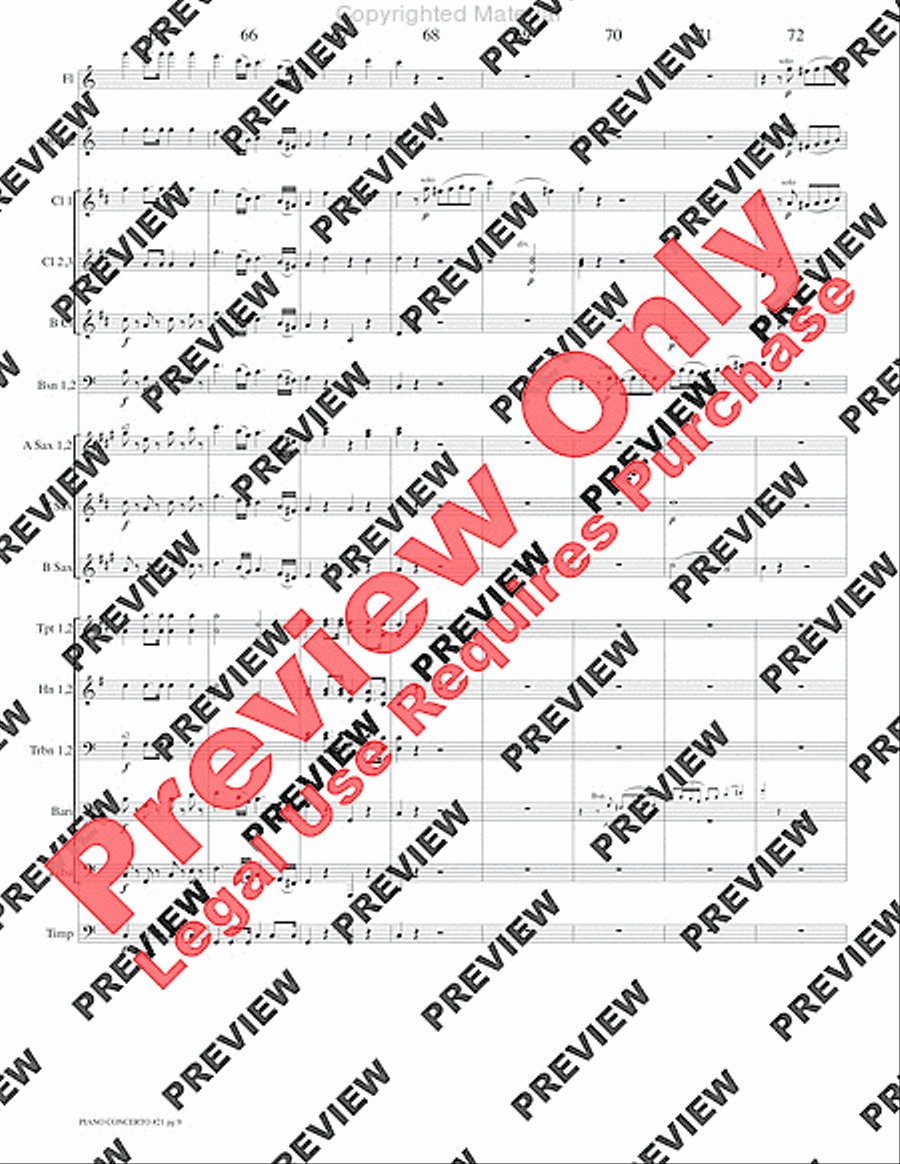 Piano Concerto No. 21, K. 467 (Movement I) Concert Band scores gallery preview page 12
