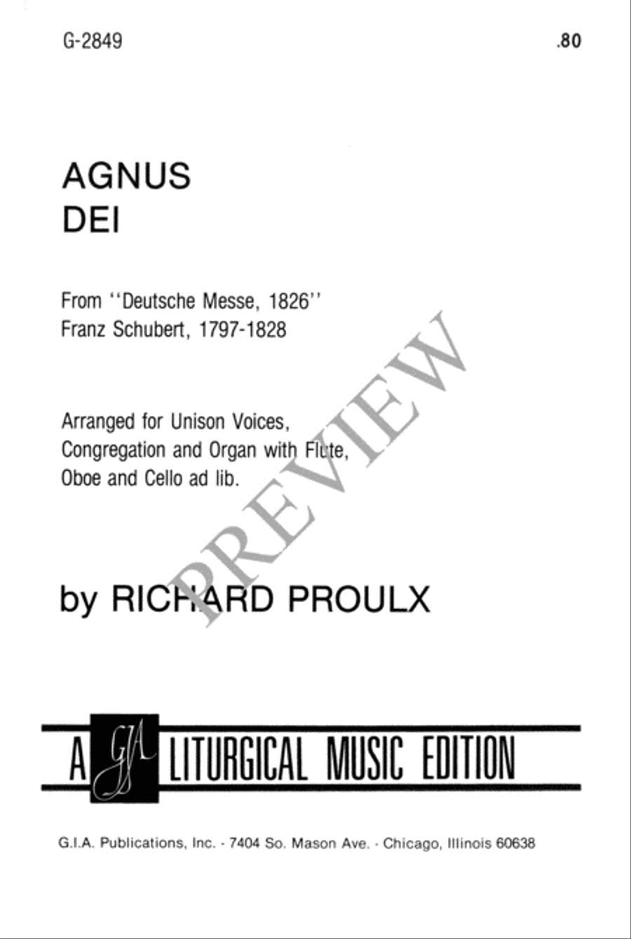 Agnus Dei Agnus Dei Unison Choir scores gallery preview page 2