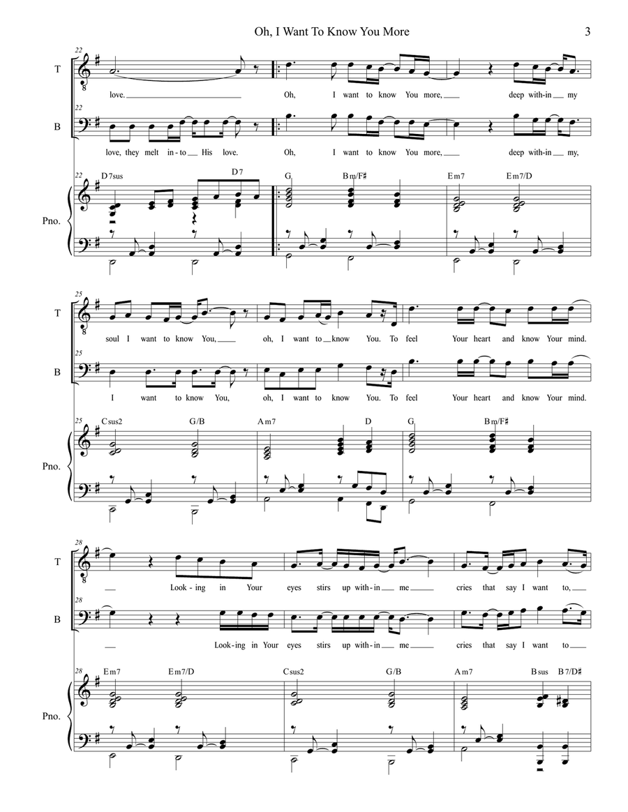 Oh, I Want To Know You More Tenor Voice scores gallery preview page 3