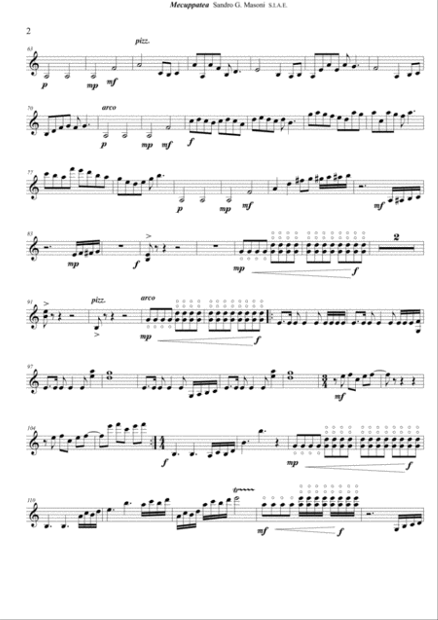 Mecuppatea (Violin II part) String Quartet scores gallery preview page 2