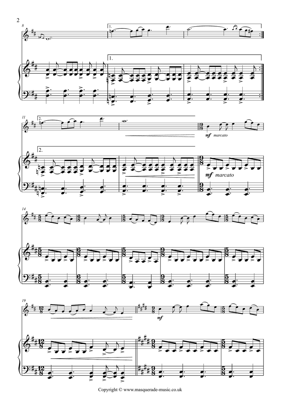 Celtic VII (Flute & Piano) taken from 'Celtic Collage' Flute Solo scores gallery preview page 2