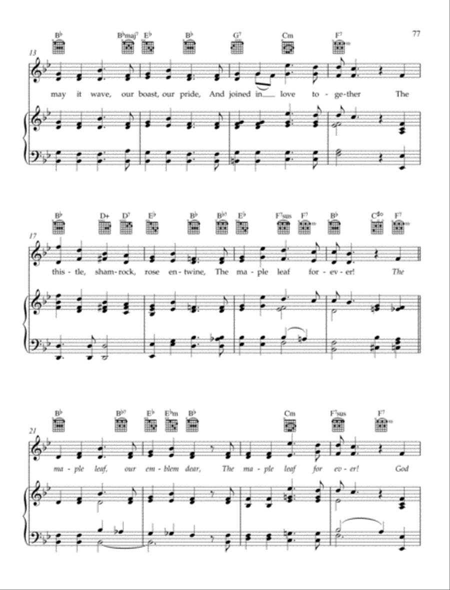 The Maple Leaf For Ever! Piano, Vocal, Guitar scores gallery preview page 2