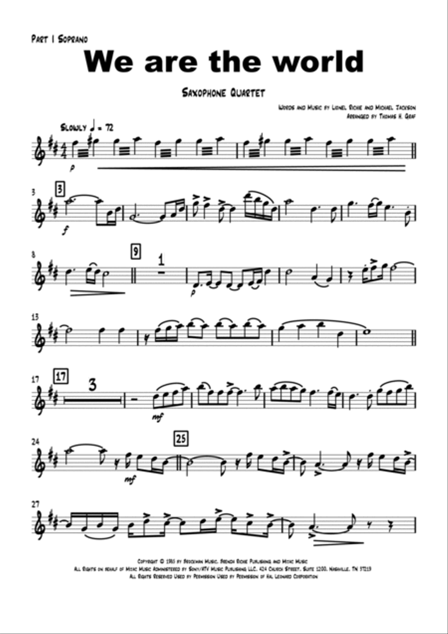 We Are The World Woodwind Quartet scores gallery preview page 4