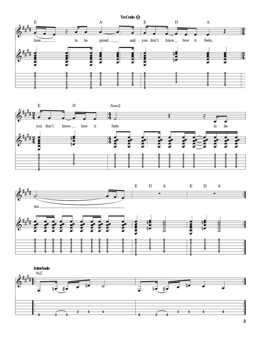 You Don't Know How It Feels Acoustic Guitar scores gallery preview page 3