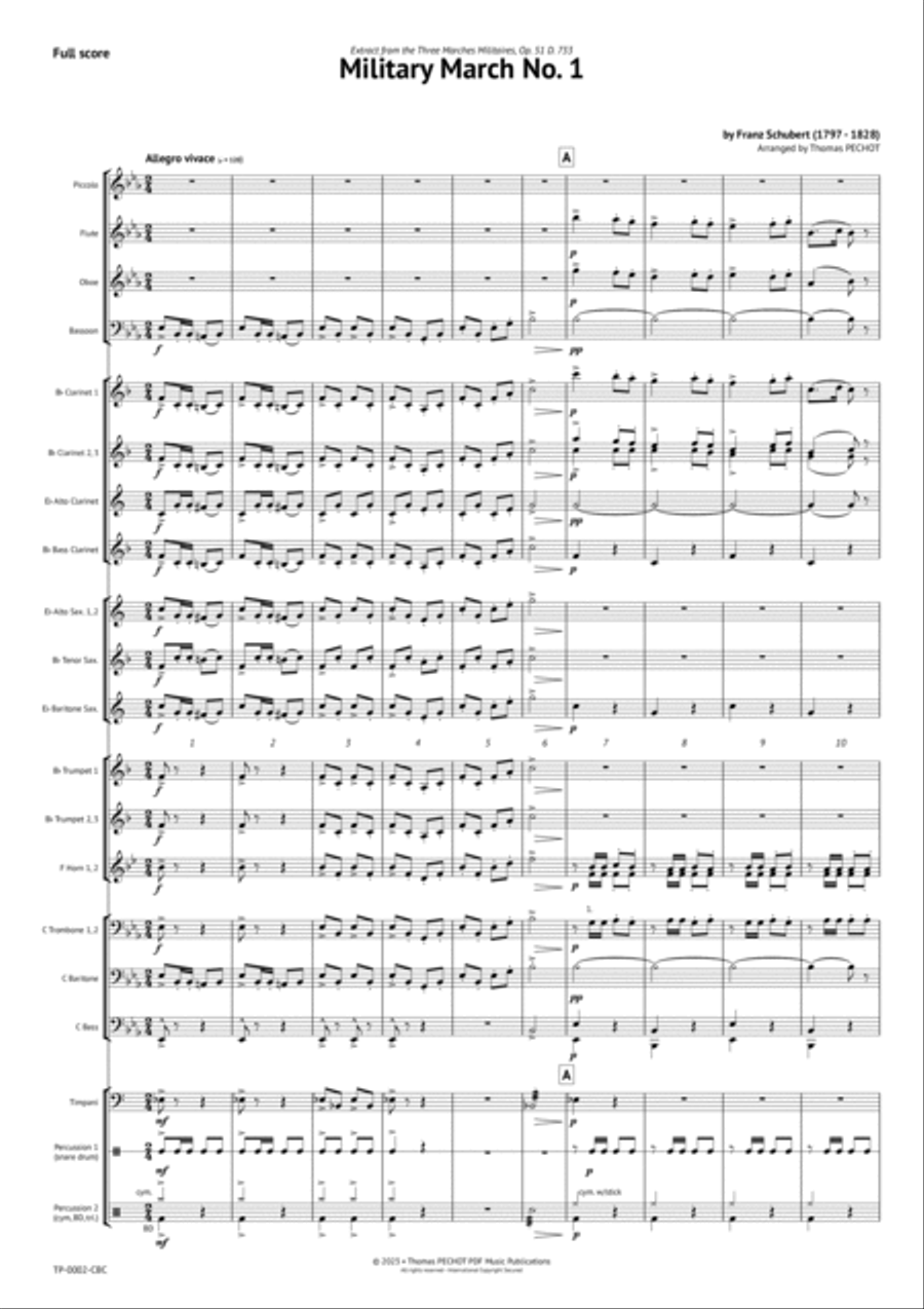 Military March No. 1 Concert Band scores gallery preview page 2
