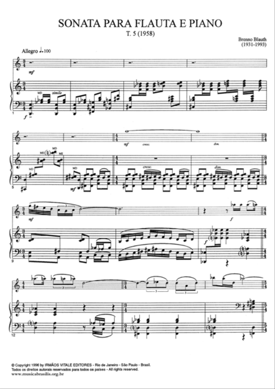 Sonata para flauta e piano Flute Solo scores gallery preview page 3