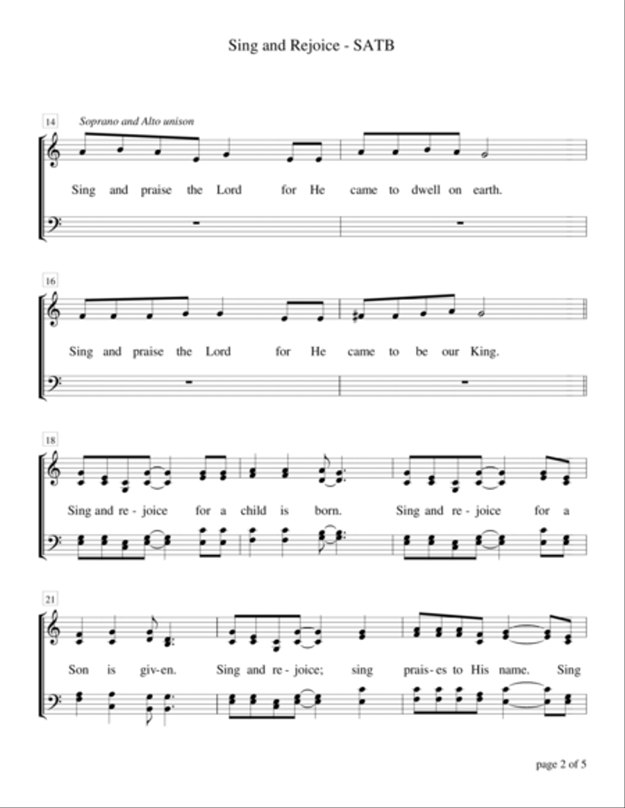 Sing and Rejoice (SATB vocal score only) 4-Part scores gallery preview page 2