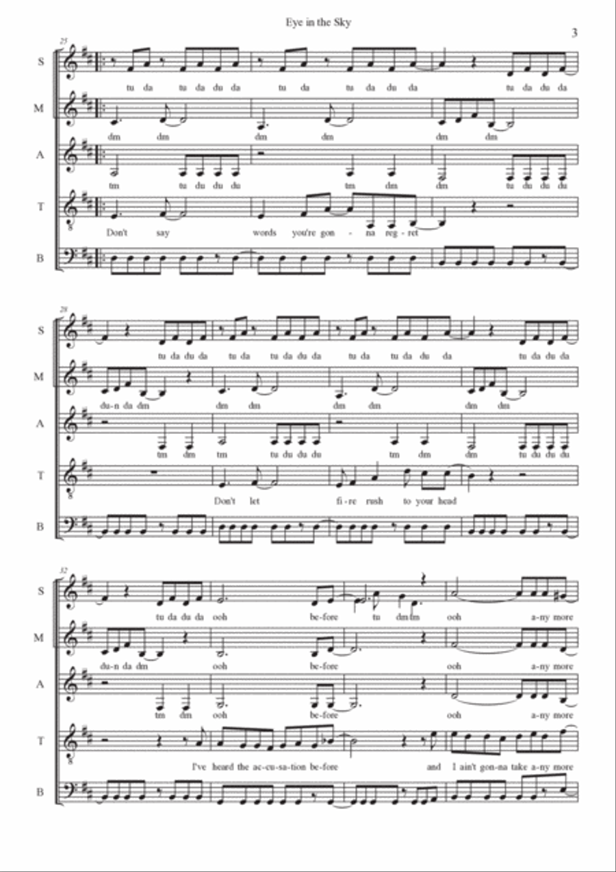 Eye In The Sky Eye In The Sky A Cappella scores gallery preview page 3