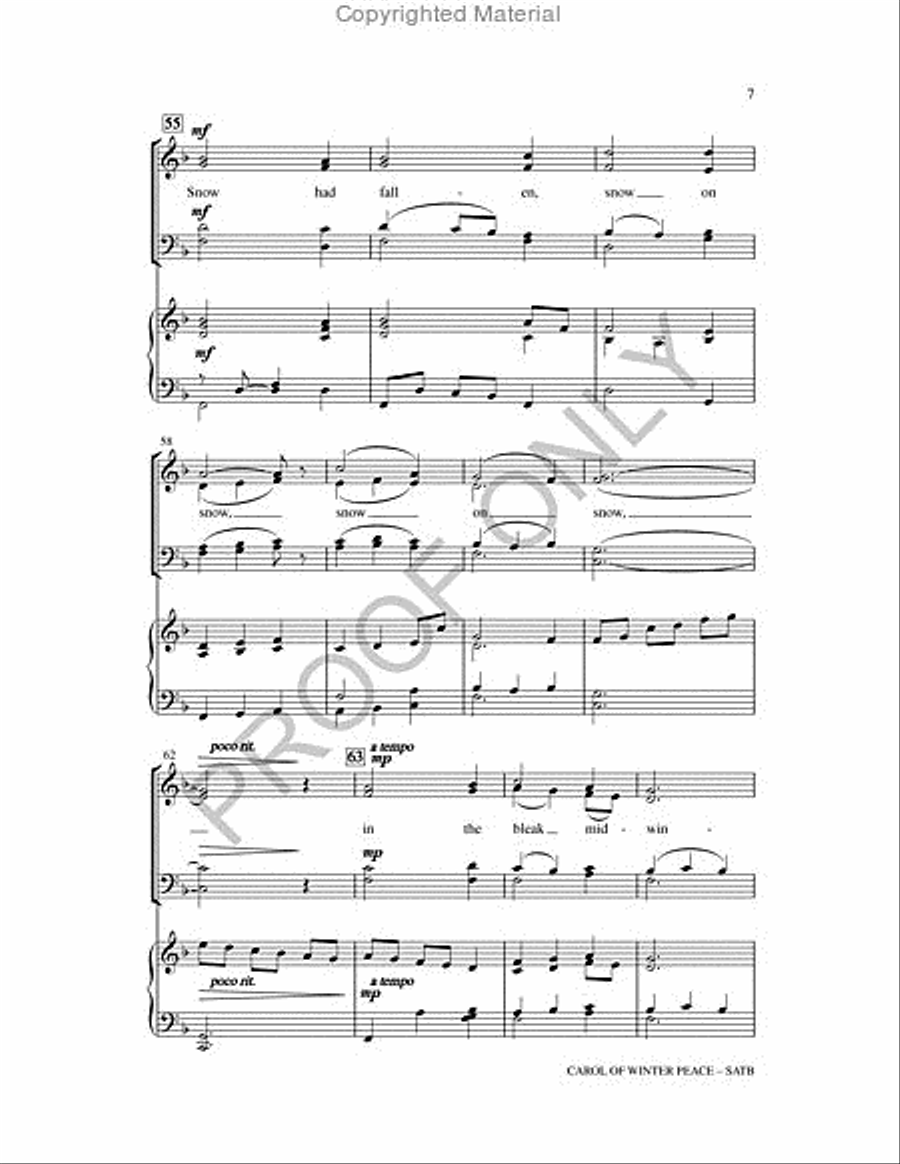 Carol Of Winter Peace 4-Part scores gallery preview page 7