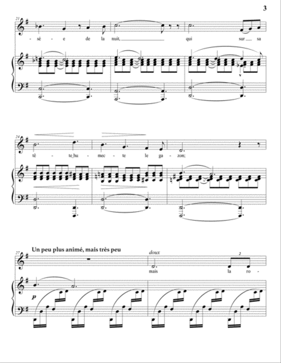 DUPARC: Élégie (transposed to E minor) Voice scores gallery preview page 4