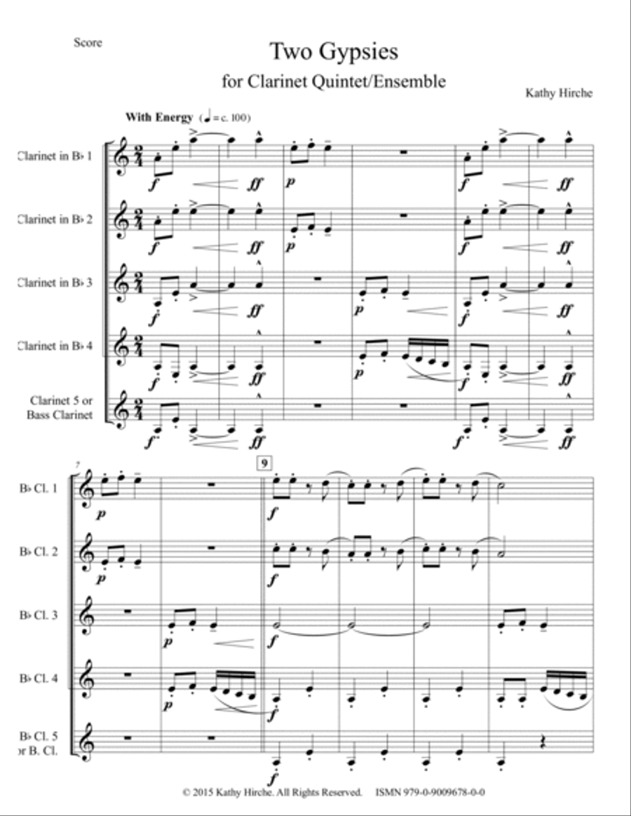 Two Gypsies - Clarinet Quintet/Ensemble Clarinet Quintet scores gallery preview page 2