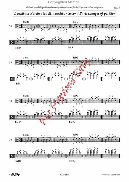 Tuition Book - Viola Method For The 5Th Position And The 1/2 Position