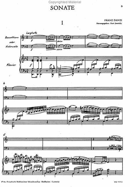 Sonate fur Violoncello oder Bassethorn und Klavier
