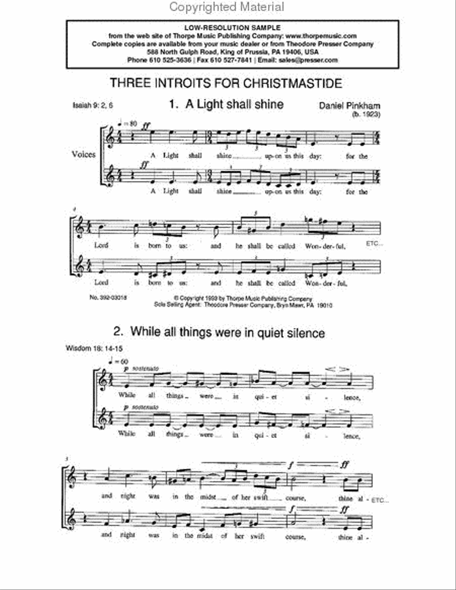 Three Introits for Christmastide Call To Worship scores gallery preview page 2