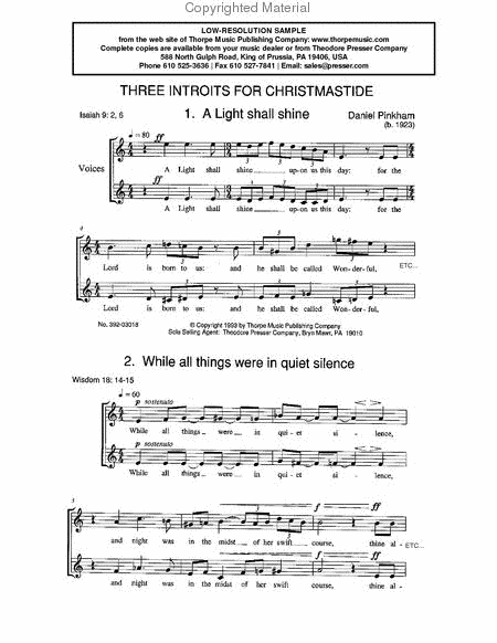Three Introits for Christmastide