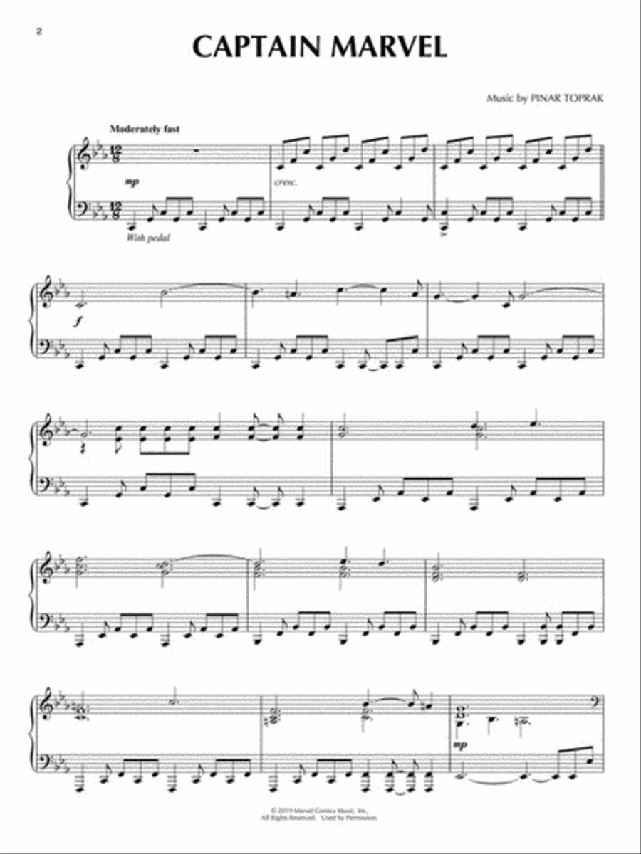 Captain Marvel Piano Solo scores gallery preview page 4
