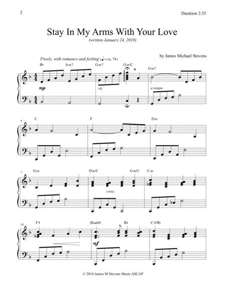 Stay In My Arms With Your Love - Romantic Piano image number null