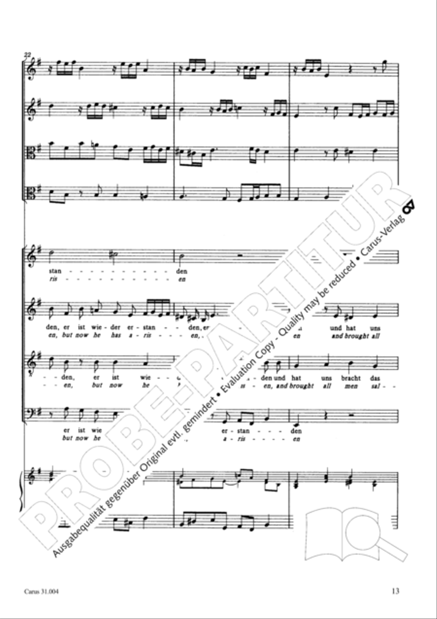 Christ lay in death's cold prison (Christ lag in Todesbanden) 4-Part scores gallery preview page 14