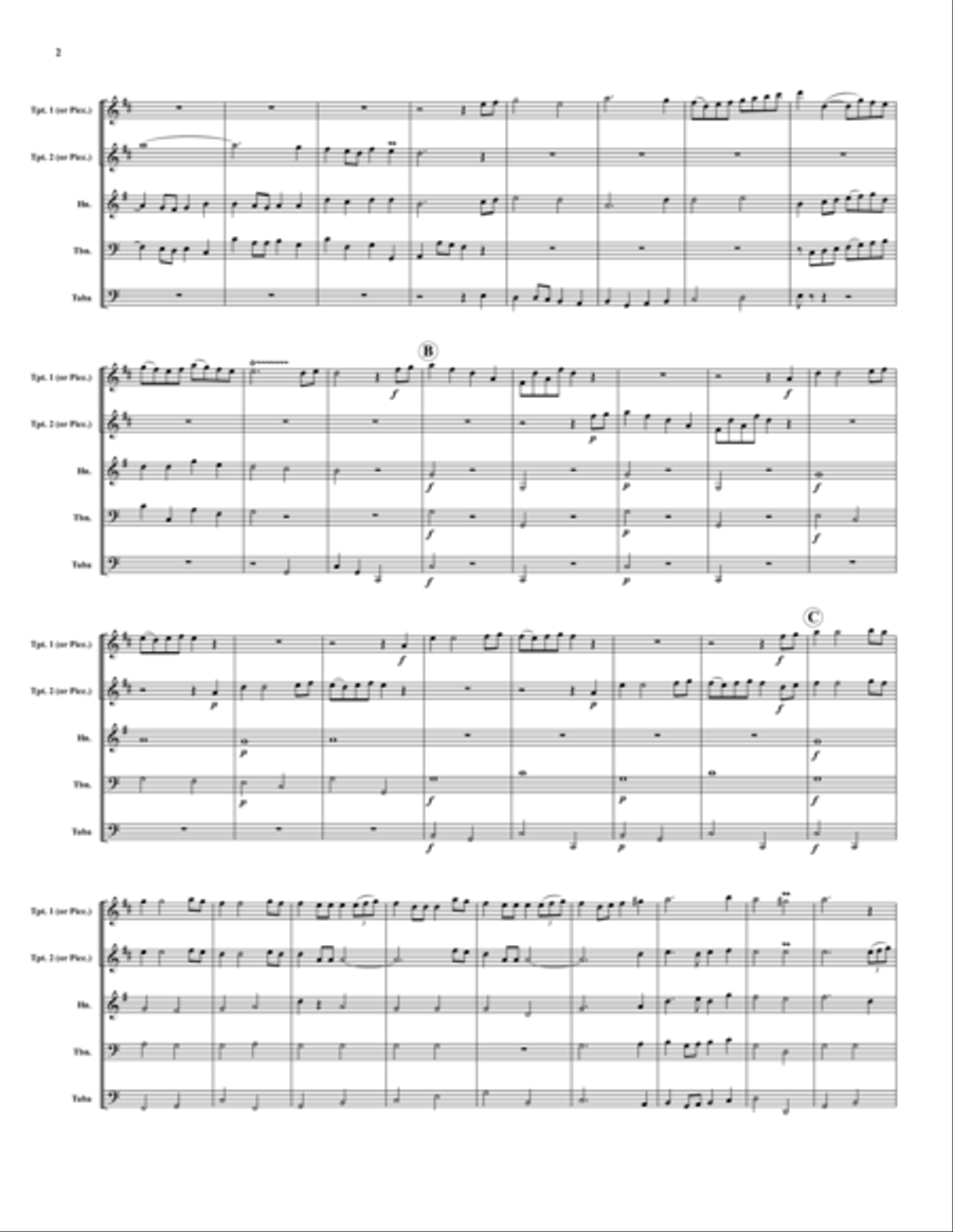 Trumpet Voluntary Trumpet Voluntary Brass Quintet scores gallery preview page 2