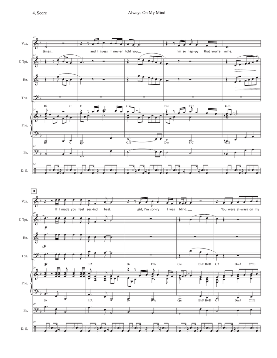 Always On My Mind Piano, Vocal, Guitar scores gallery preview page 4