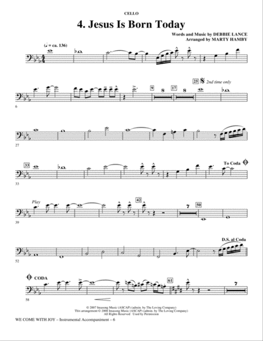 We Come With Joy Orchestration - Cello Choir scores gallery preview page 6