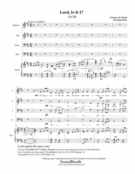 Lord, Is It I? SATB image number null