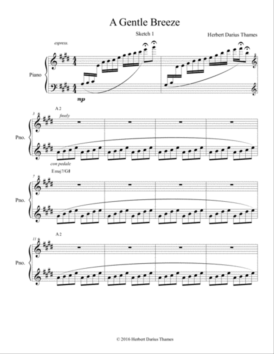 A Gentle Breeze (from 445: Midnight Improvisations) Piano Solo scores gallery preview page 4