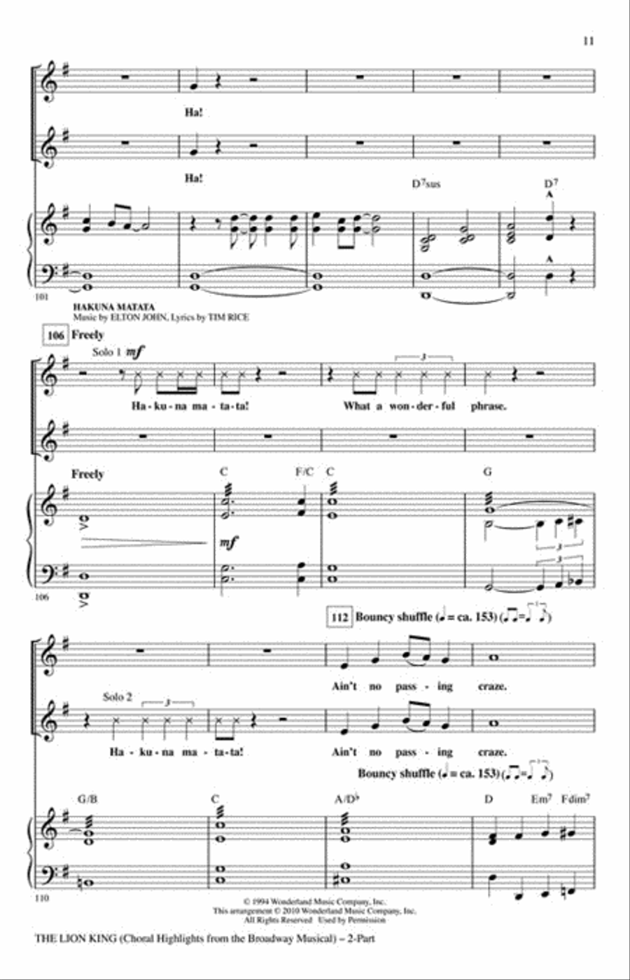 The Lion King 2-Part scores gallery preview page 4