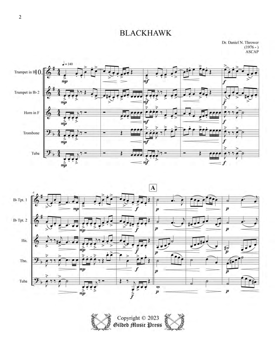 Five Miniatures for the Aspiring Brass Quintet, Op. 134 Brass Quintet scores gallery preview page 6
