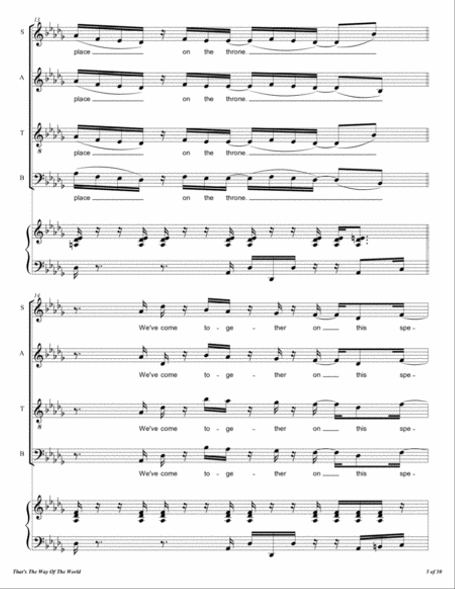 That's The Way Of The World 4-Part scores gallery preview page 6