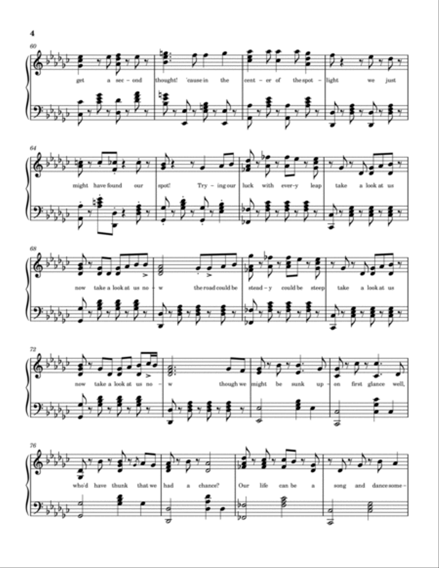 Take A Look At Us Now Piano Solo scores gallery preview page 4