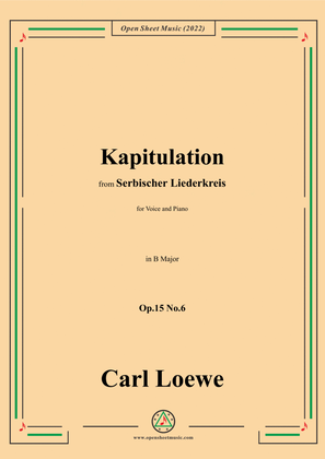Book cover for Loewe-Kapitulation,in B Major,Op.15 No.6