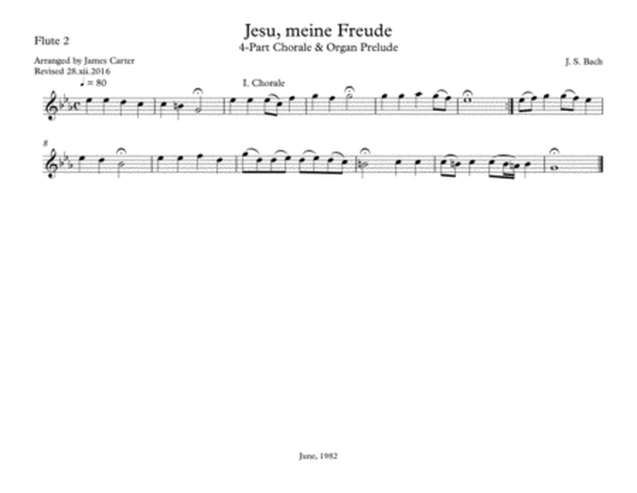 Jesu, meine Freude, I. Chorale, by J.S. Bach, arranged for Flute Choir (3 Flutes (3rd doubling Alto image number null