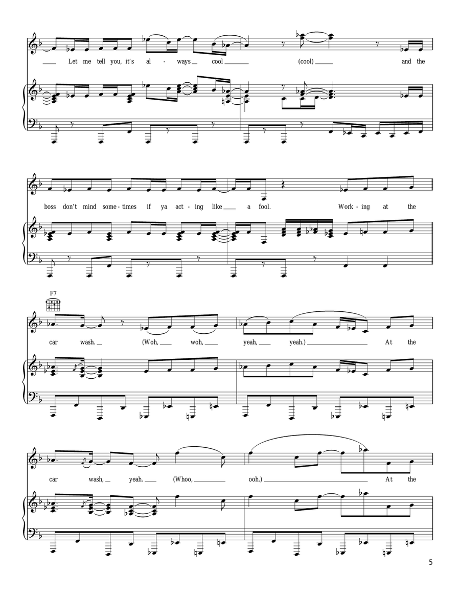 Car Wash Car Wash Piano, Vocal, Guitar scores gallery preview page 5