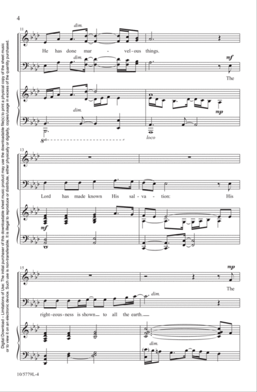 Psalm 98 4-Part scores gallery preview page 4