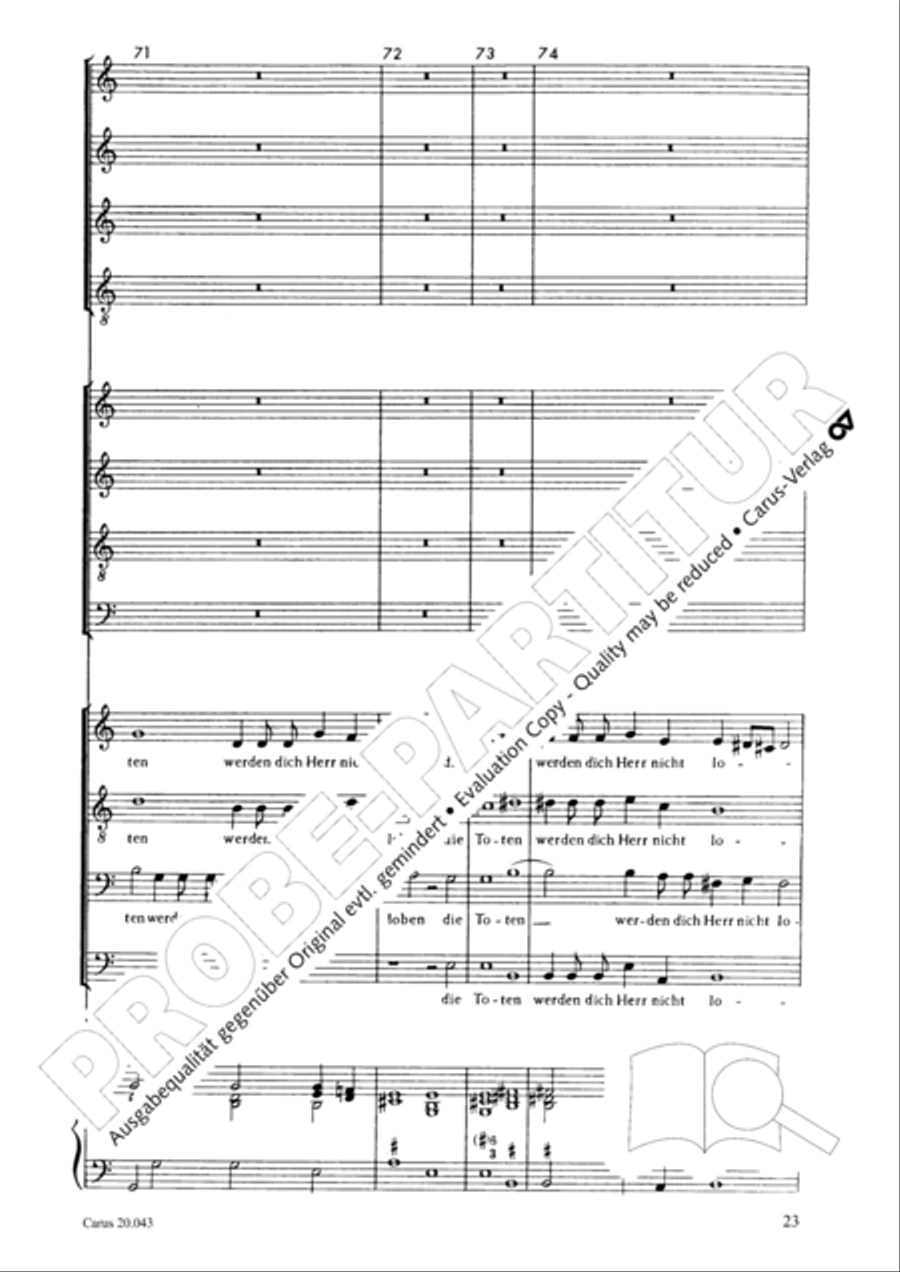 Nicht uns, Herr, sondern deinen Namen 4-Part scores gallery preview page 24