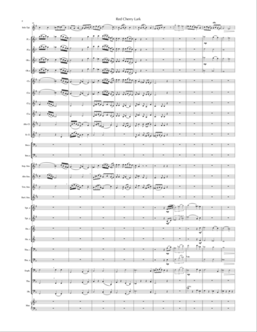 Red Cherry Lark (trumpet & concert band) Concert Band scores gallery preview page 4