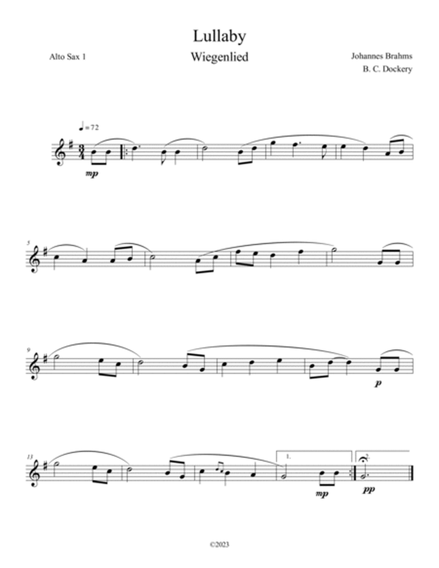 Brahms's Lullaby (Saxophone Quartet) image number null