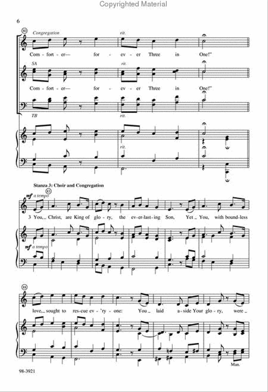 We Praise You and Acknowledge You, O God (Bender) 4-Part scores gallery preview page 4