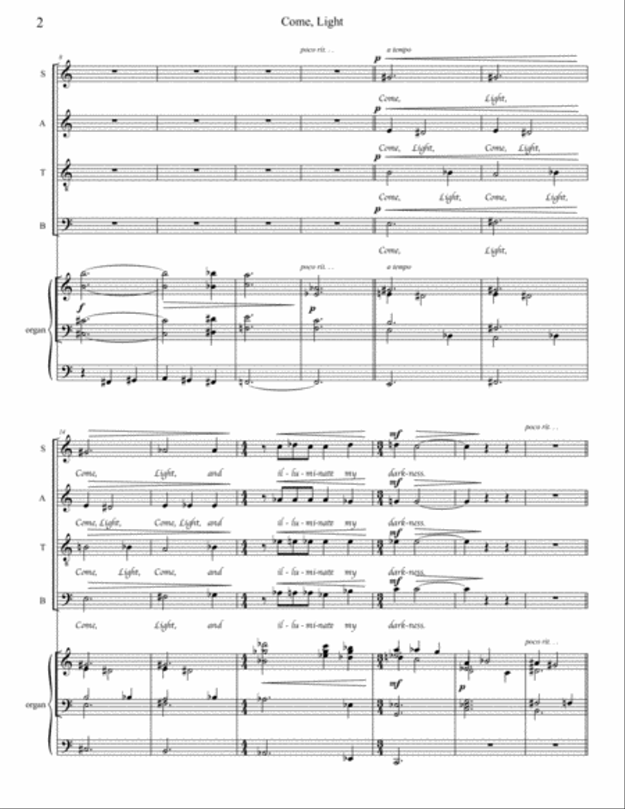 Come, Light 4-Part scores gallery preview page 3