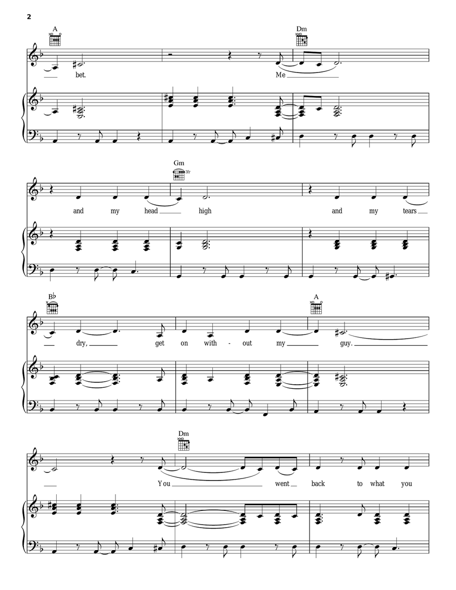 Back To Black Back To Black Piano, Vocal, Guitar scores gallery preview page 2